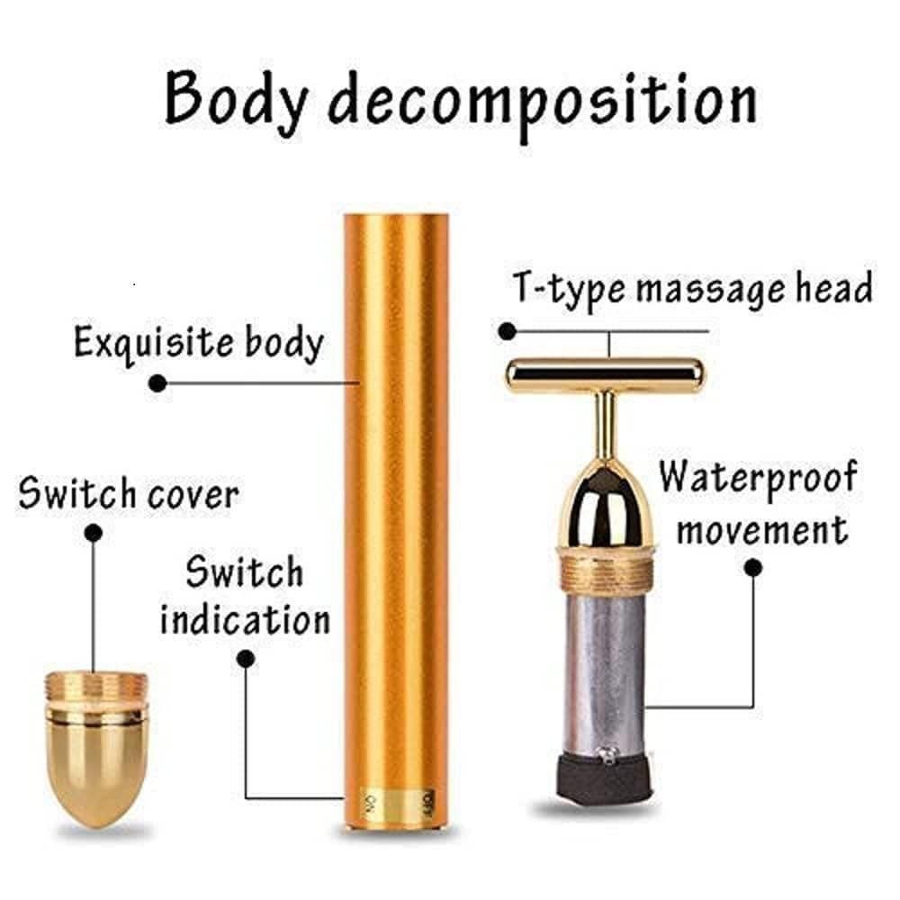 ✨ 24K Gold Energy Beauty Bar – Electric Facial Massage Roller ✨